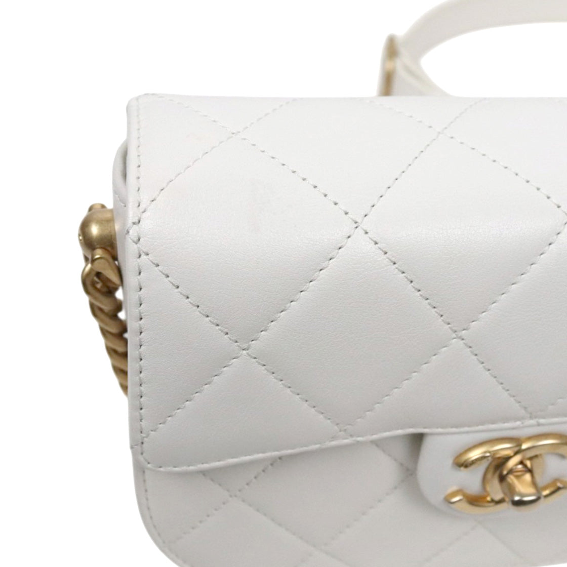 Chanel White Moon Messenger Shoulder Bag