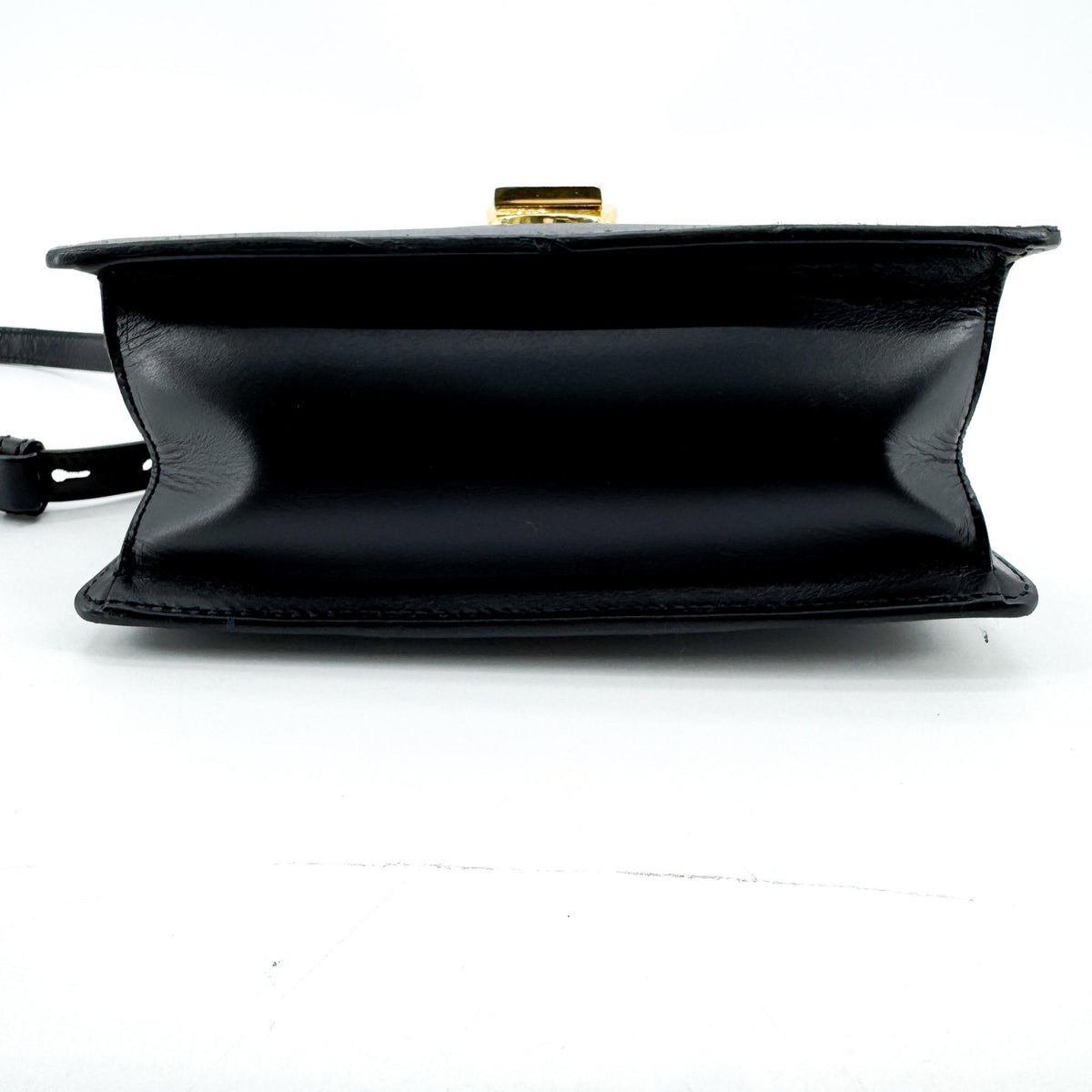Gucci Sylvie Mini Top Handle Crossbody Bag Black Gold Hardware