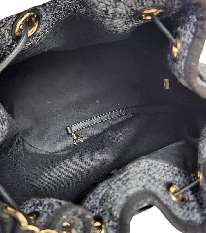 Chanel Gray Deauville Bucket Bag