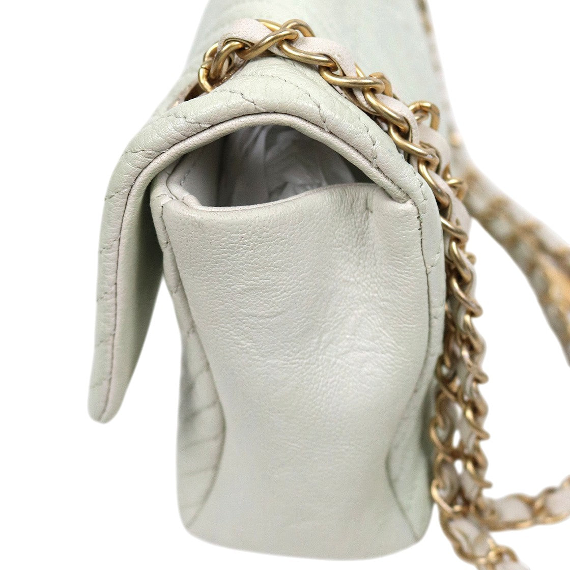 Chanel Mint Chevron Flap Chain Shoulder Bag