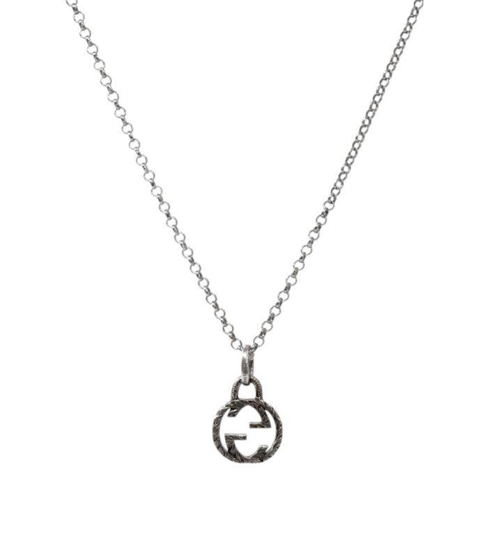 Gucci Ebony Interlocking G Silver Necklace