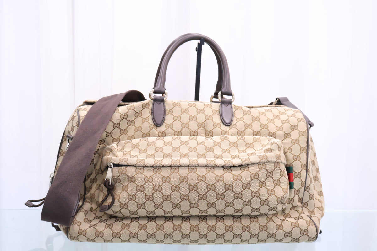 Original Medium GG Canvas Duffle Boston Bag 802095