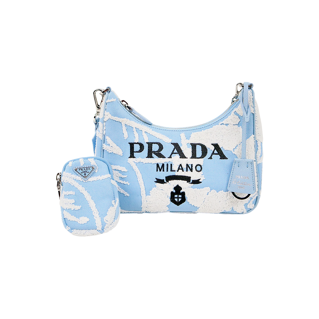 Prada Blue 2005 Re-Edition Multi Hobo Crossbody Bag