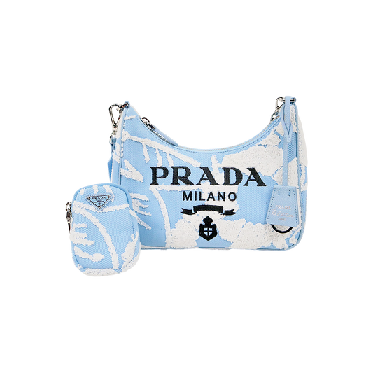 Prada Blue 2005 Re-Edition Multi Hobo Crossbody Bag