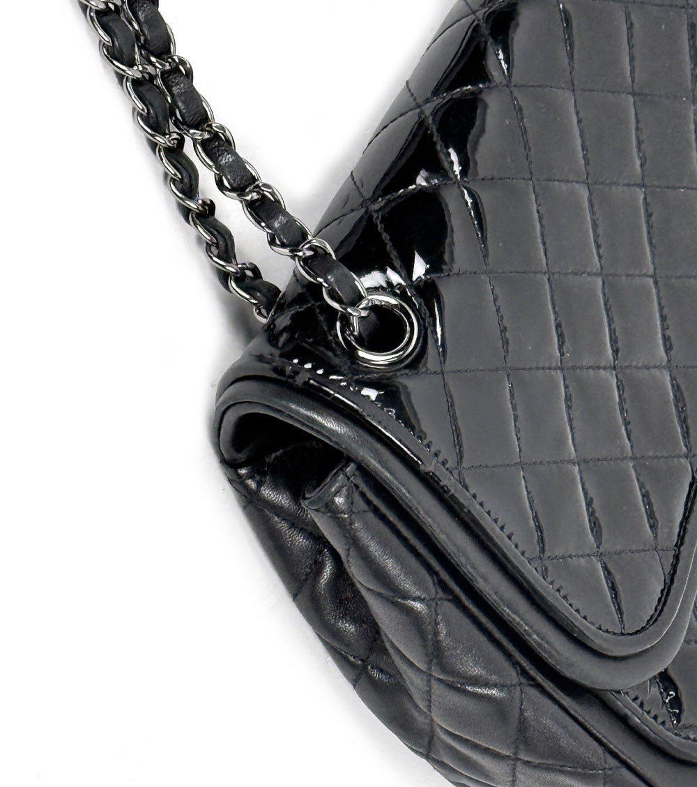 Chanel Black Faden Quilted CC Flap Chain Shoulder Bag