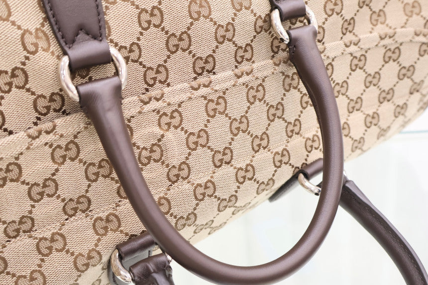 Medium GG Duffle Travel Boston Tote Shoulder Bag 802095