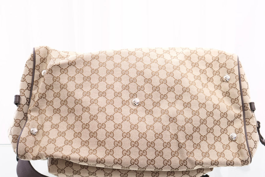Medium GG Duffle Travel Boston Tote Shoulder Bag 802095