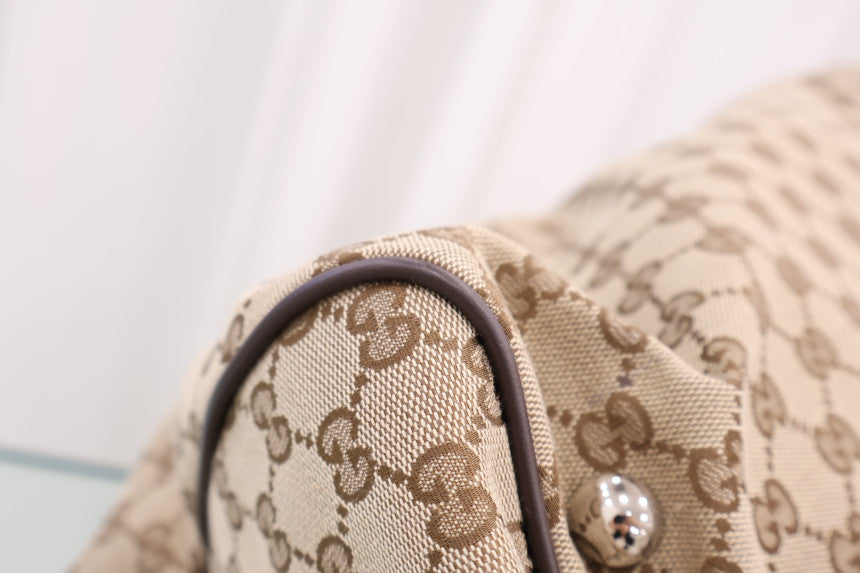 Medium GG Duffle Travel Boston Tote Shoulder Bag 802095