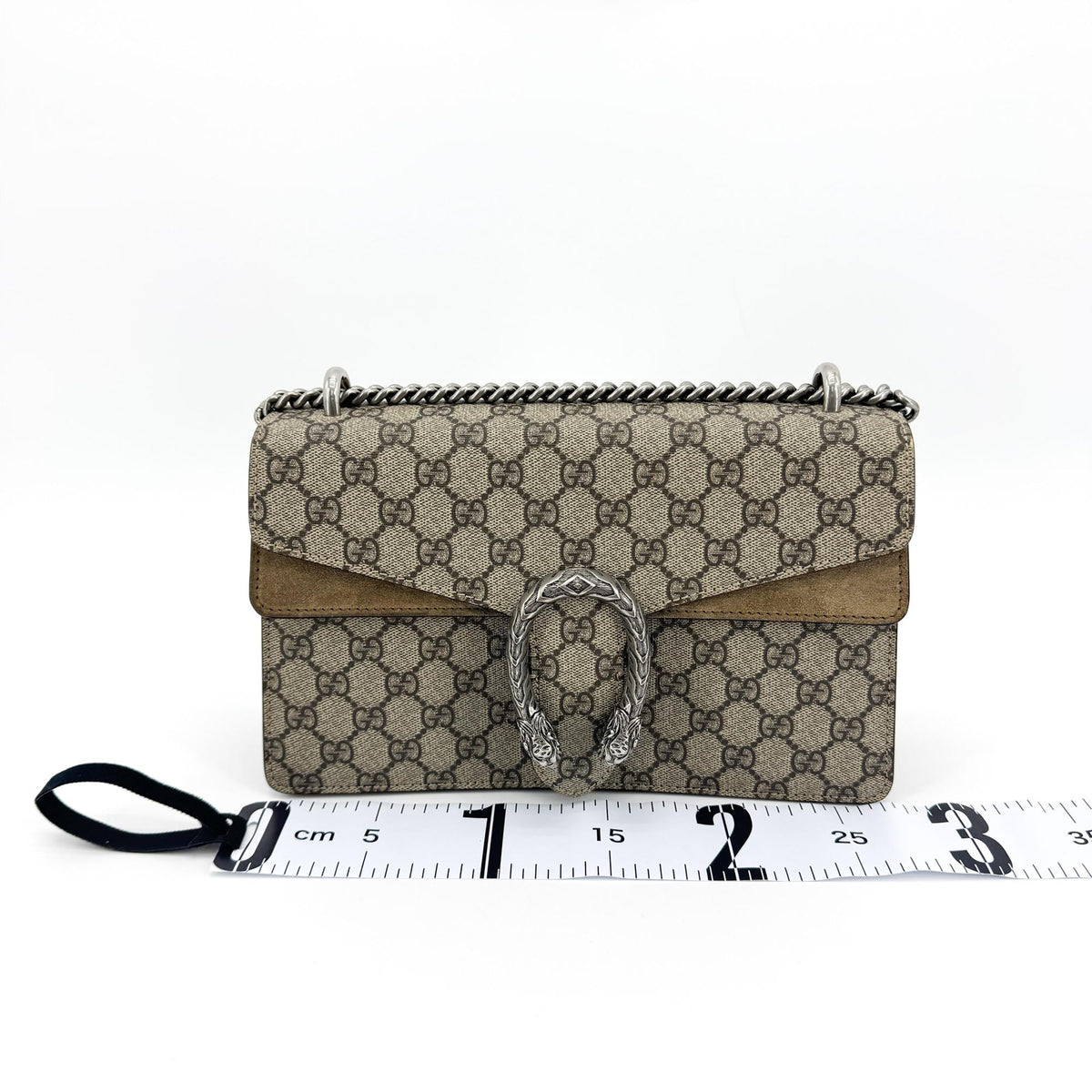 Gucci Dionysus Small GG Supreme Crossbody Bag Beige Brown