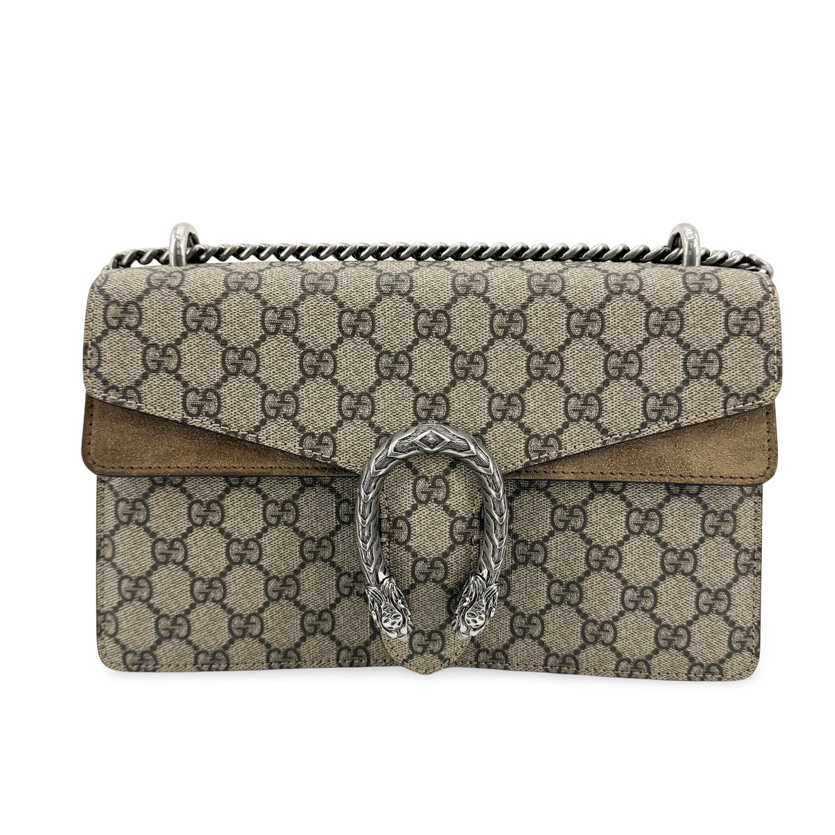 Gucci Dionysus Small GG Supreme Crossbody Bag Beige Brown