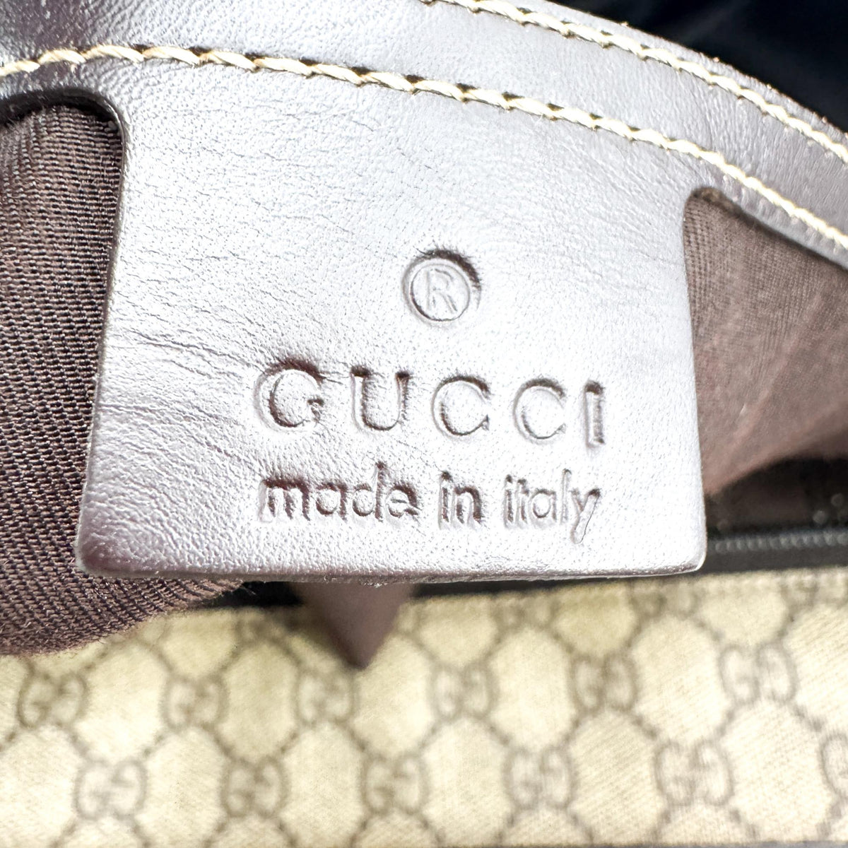 Gucci GG Supreme Medium Tote Bag Brown Black