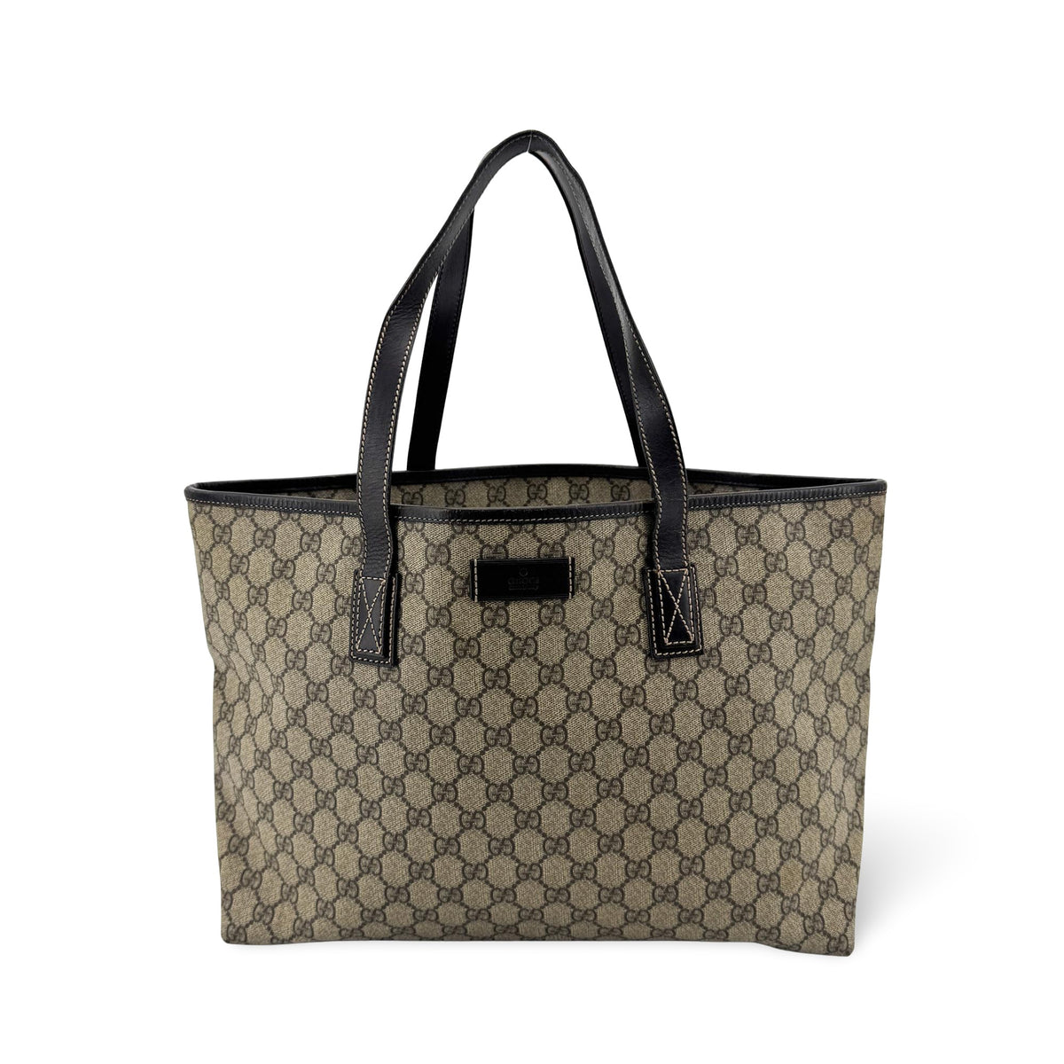 Gucci GG Supreme Medium Tote Bag Brown Black