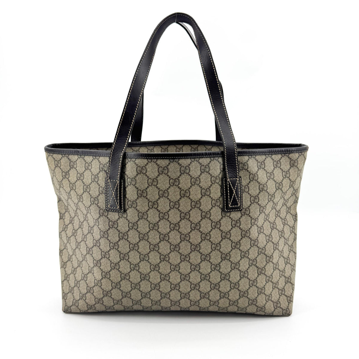 Gucci GG Supreme Medium Tote Bag Brown Black