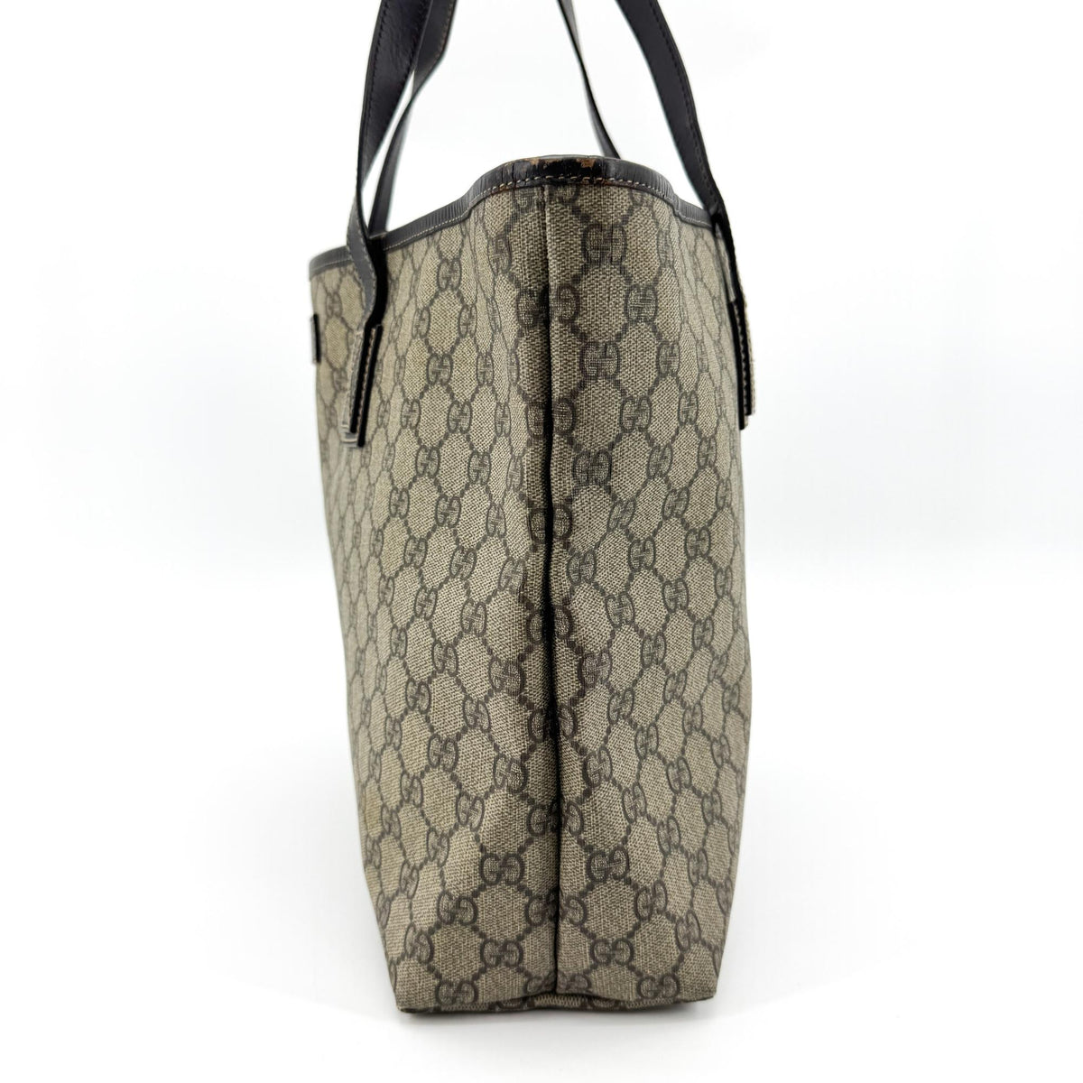 Gucci GG Supreme Medium Tote Bag Brown Black