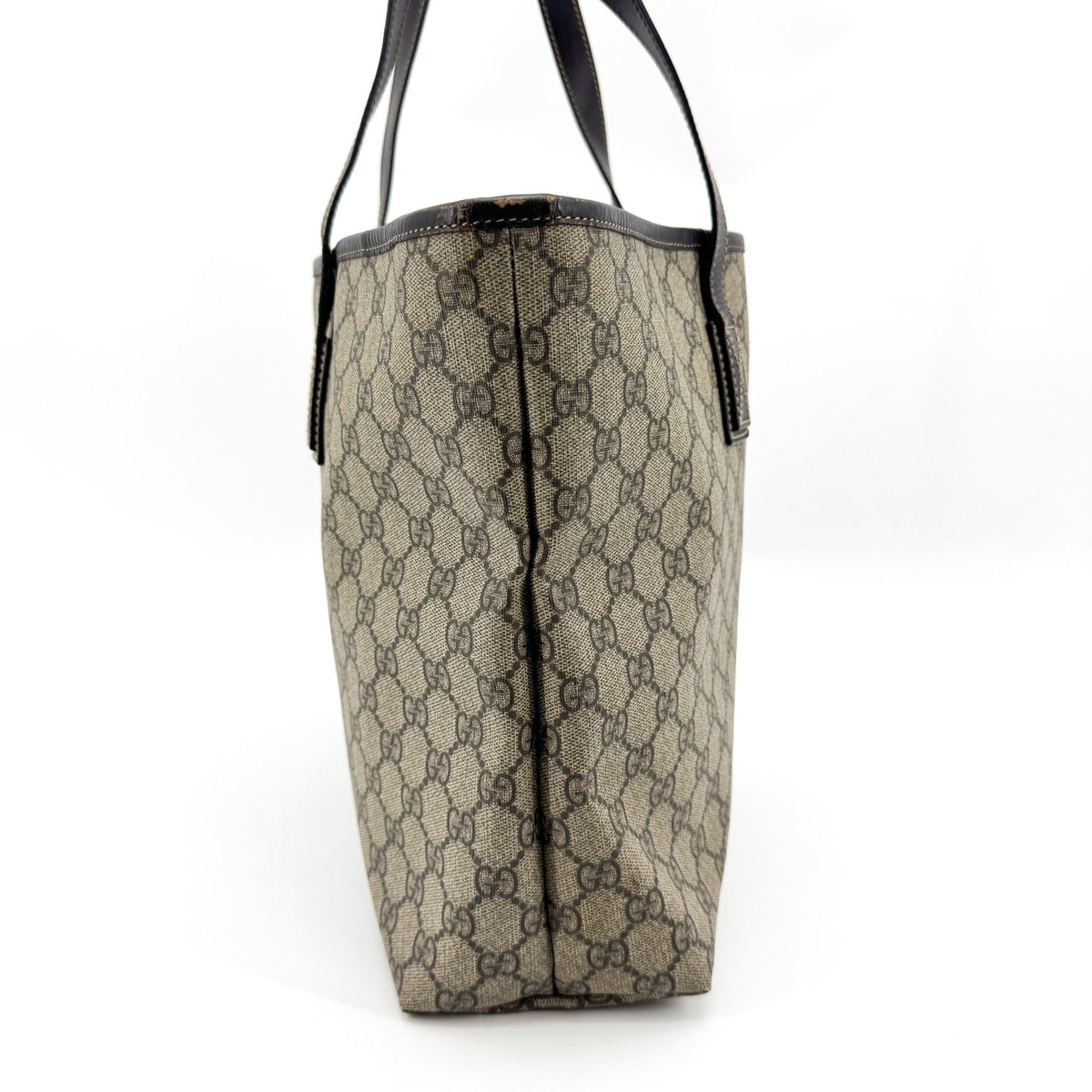 Gucci GG Supreme Medium Tote Bag Brown Black