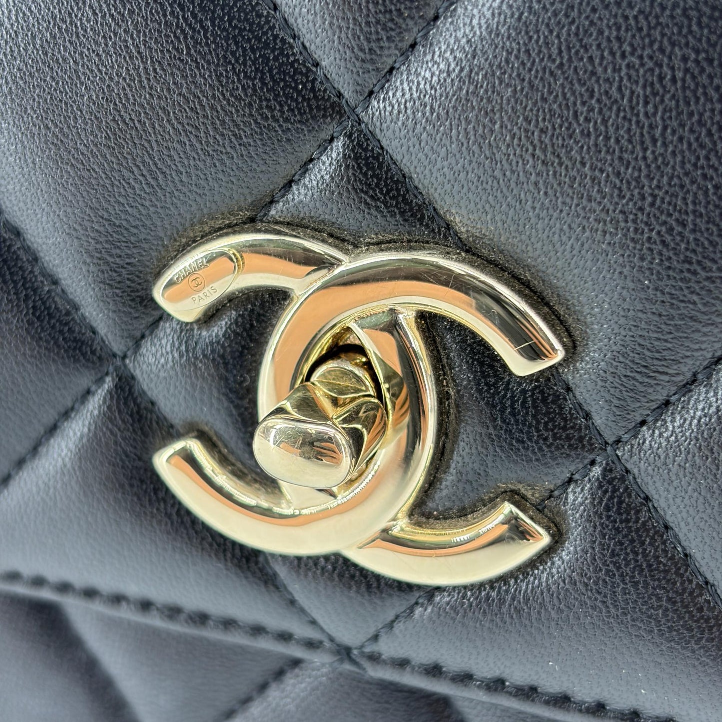 Chanel Trendy CC Small Top Handle Bag Gold Hardware Black Built-in Chip