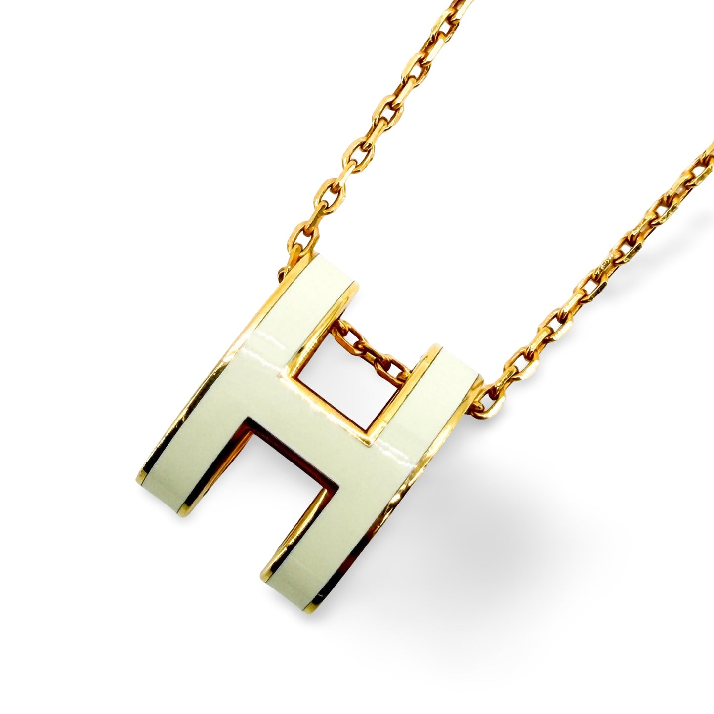 Hermès Pop H Necklace Blanc Gold Hardware