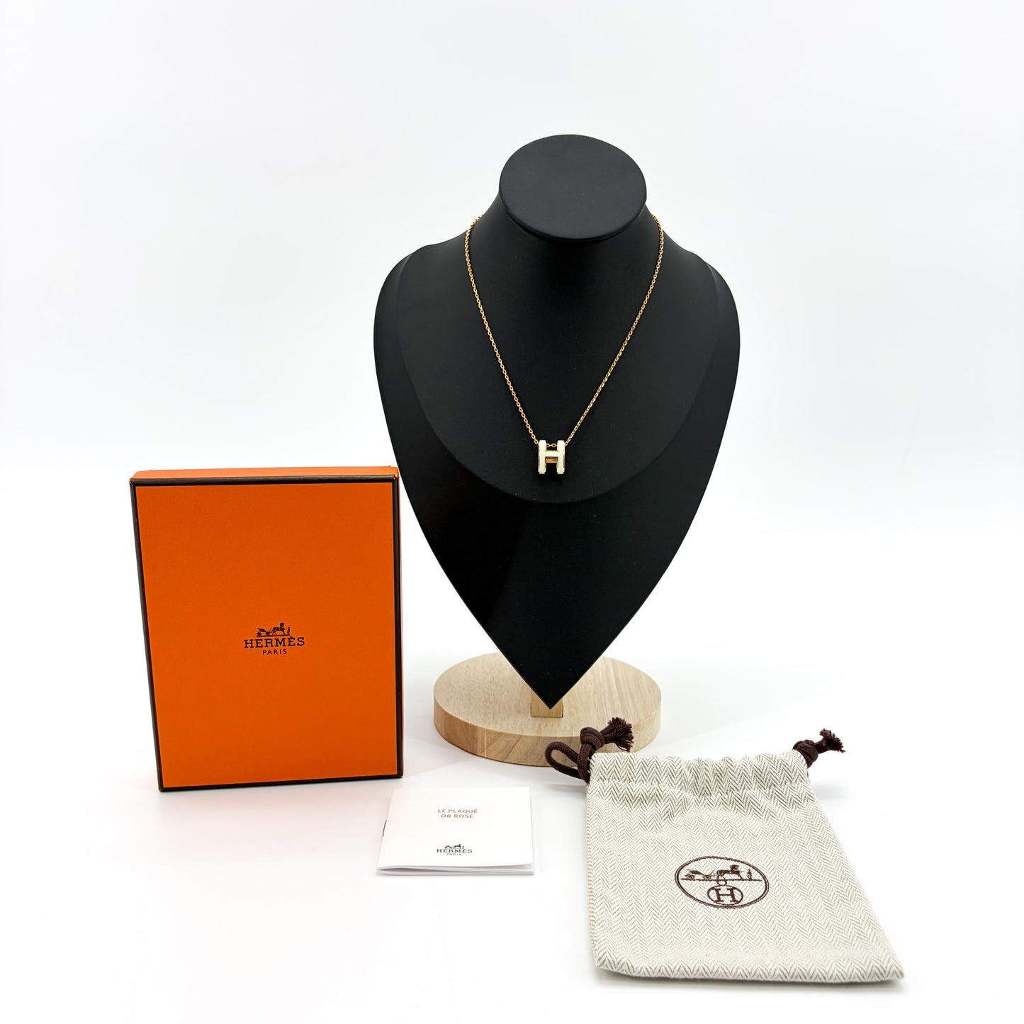Hermès Pop H Necklace Blanc Gold Hardware
