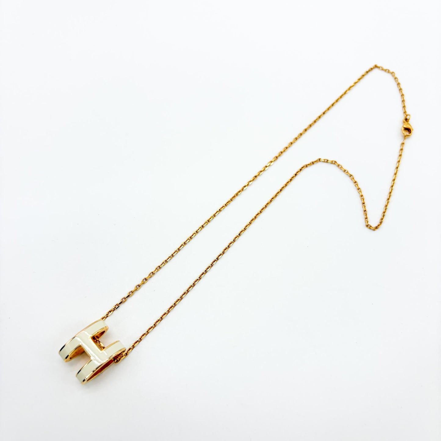 Hermès Pop H Necklace Blanc Gold Hardware