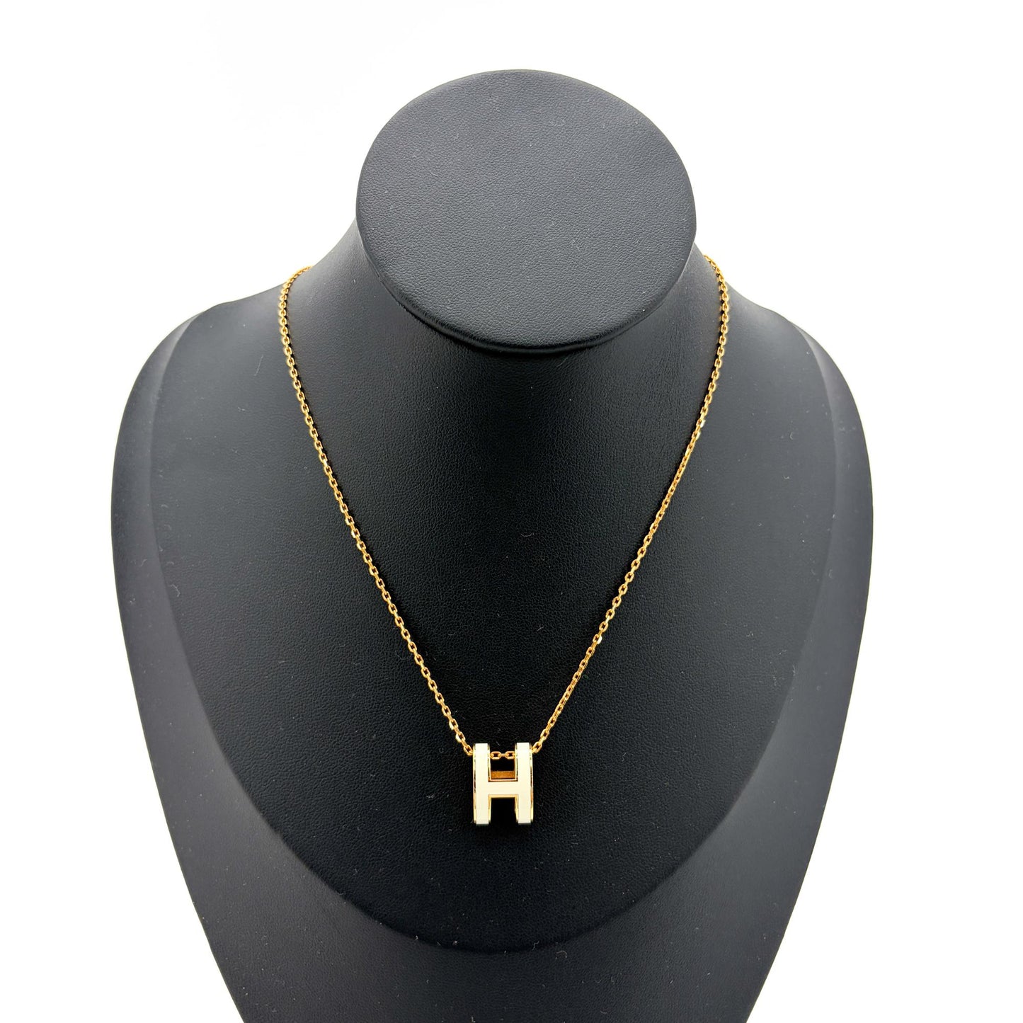 Hermès Pop H Necklace Blanc Gold Hardware