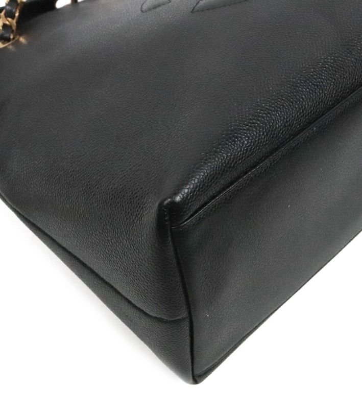 Chanel Black Caviar Golden Ball Big CC Chain Shoulder Bag