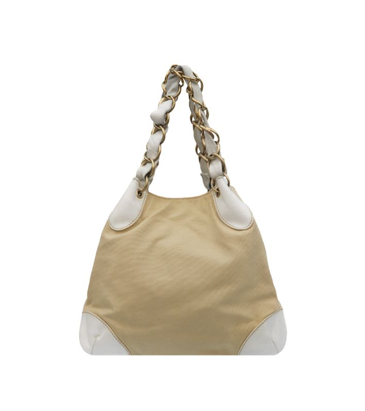 Chanel Beige Fabric Shoulder Bag