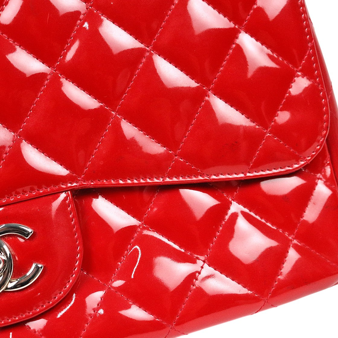 Chanel Red Large Padded Classic Bag, Single Flap