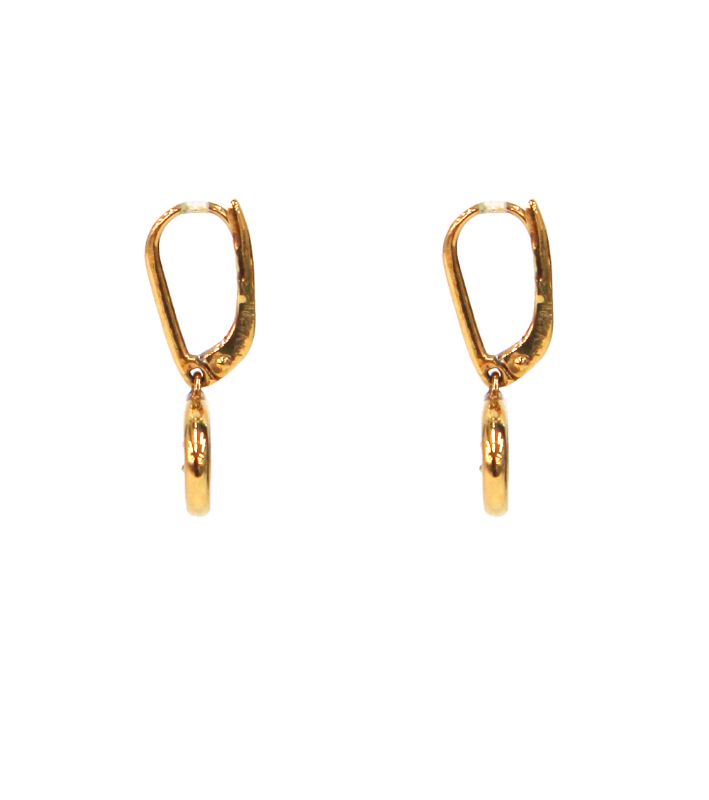 Celine Round Triope Gold Earrings