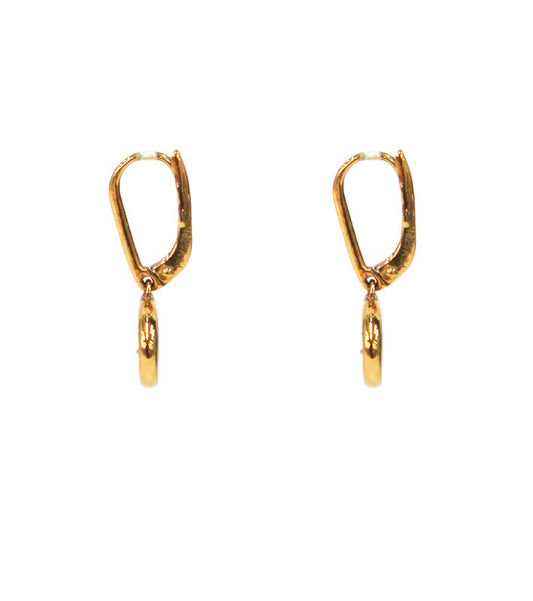 Celine Round Triope Gold Earrings