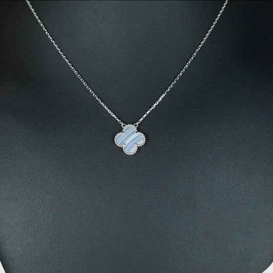 Van Cleef & Arpels Vintage Alhambra Chalcedony White Gold Necklace