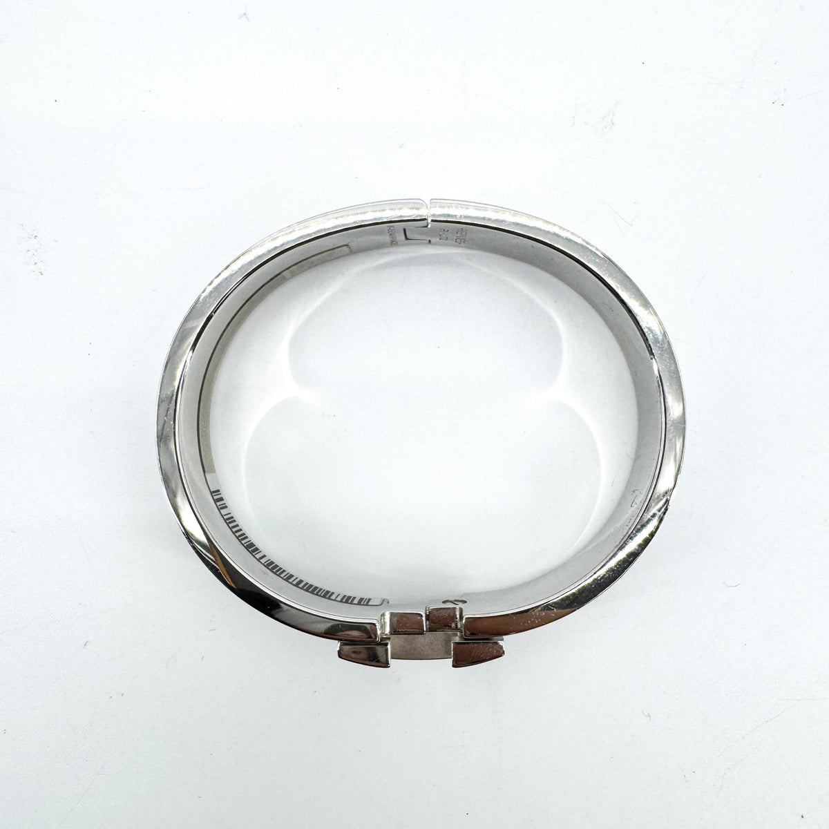 Hermès Click H Bracelet White Silver
