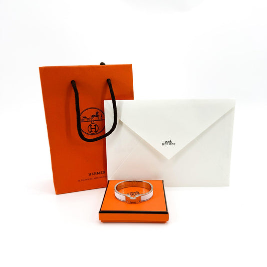 Hermès Click H Bracelet White Silver