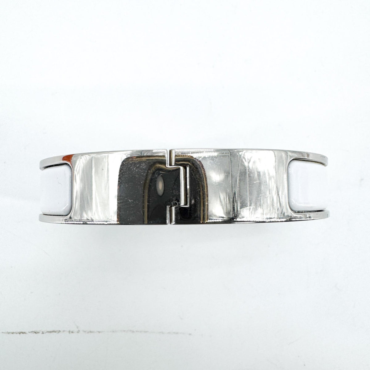 Hermès Click H Bracelet White Silver