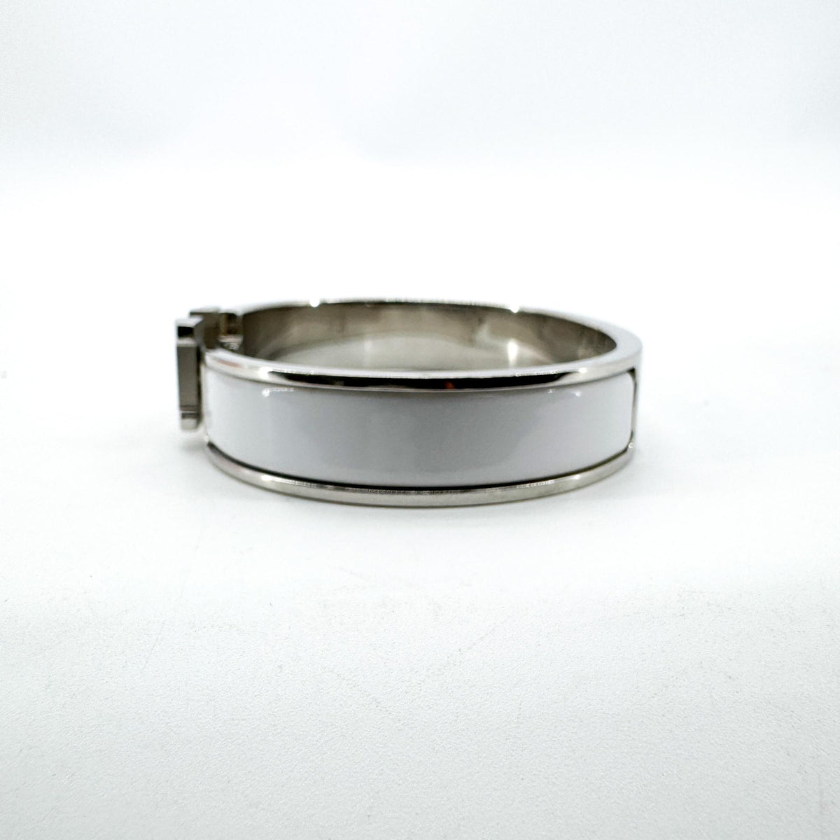 Hermès Click H Bracelet White Silver