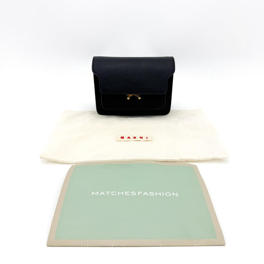 Marni Saffiano Mini Trunk Bag Black Gold Hardware