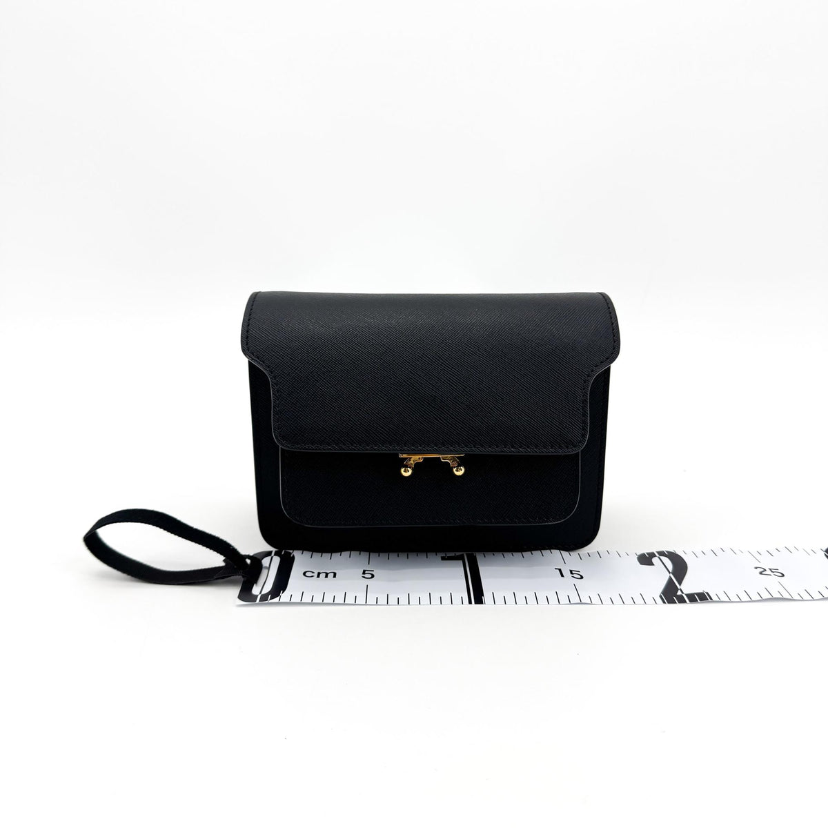 Marni Saffiano Mini Trunk Bag Black Gold Hardware