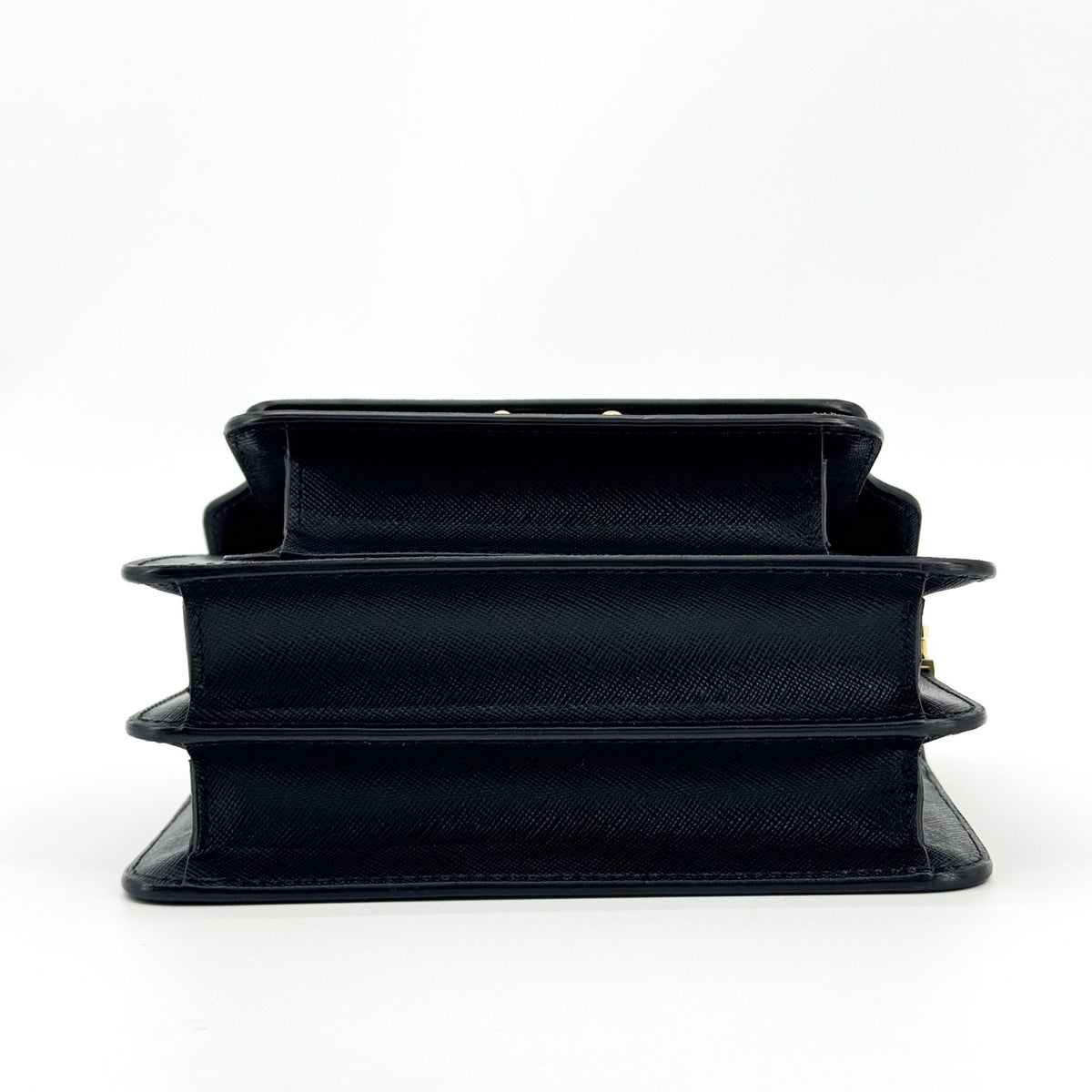 Marni Saffiano Mini Trunk Bag Black Gold Hardware