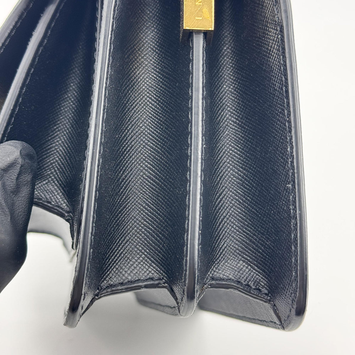 Marni Saffiano Mini Trunk Bag Black Gold Hardware