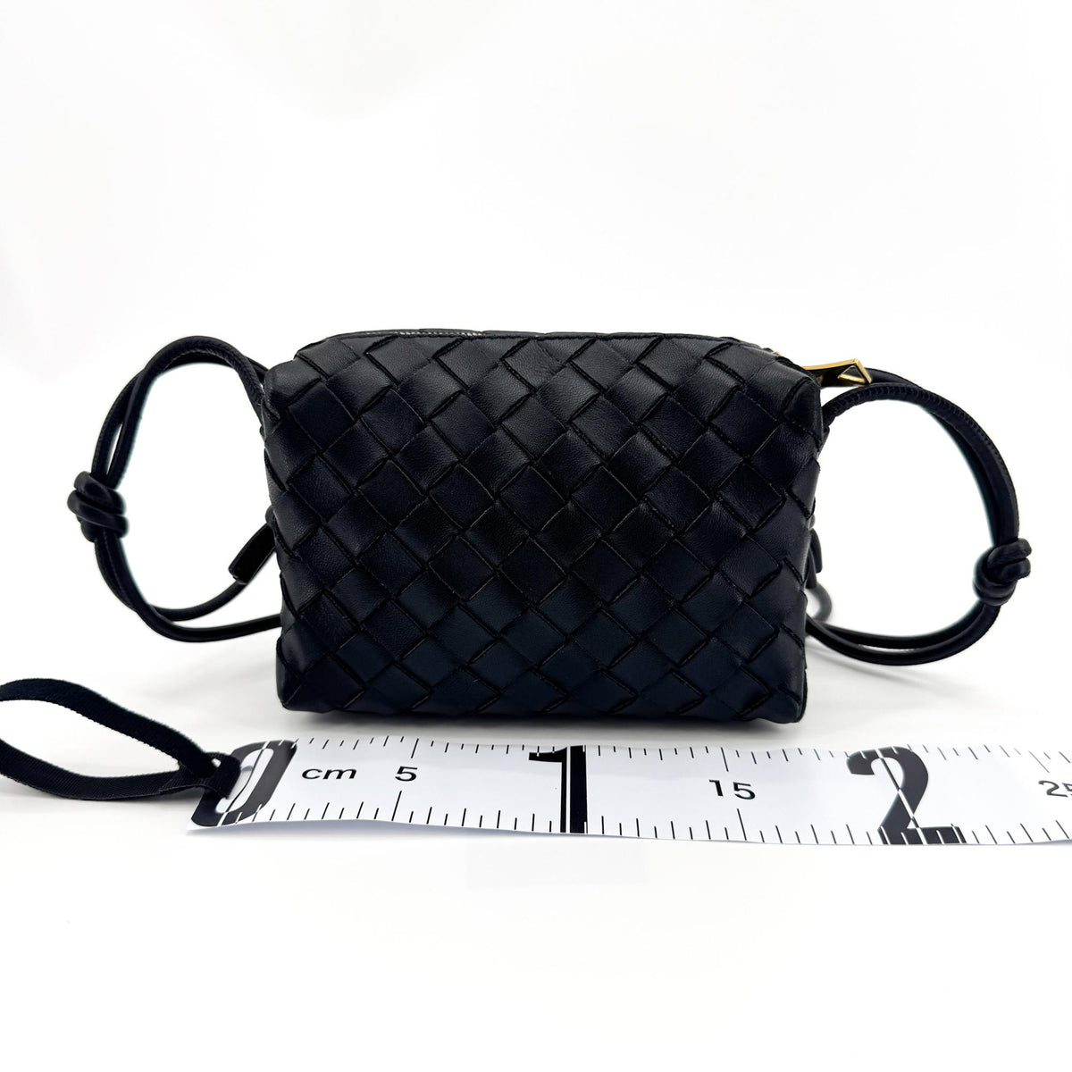 Bottega Veneta Intrecciato Mini Loop Crossbody Bag Black