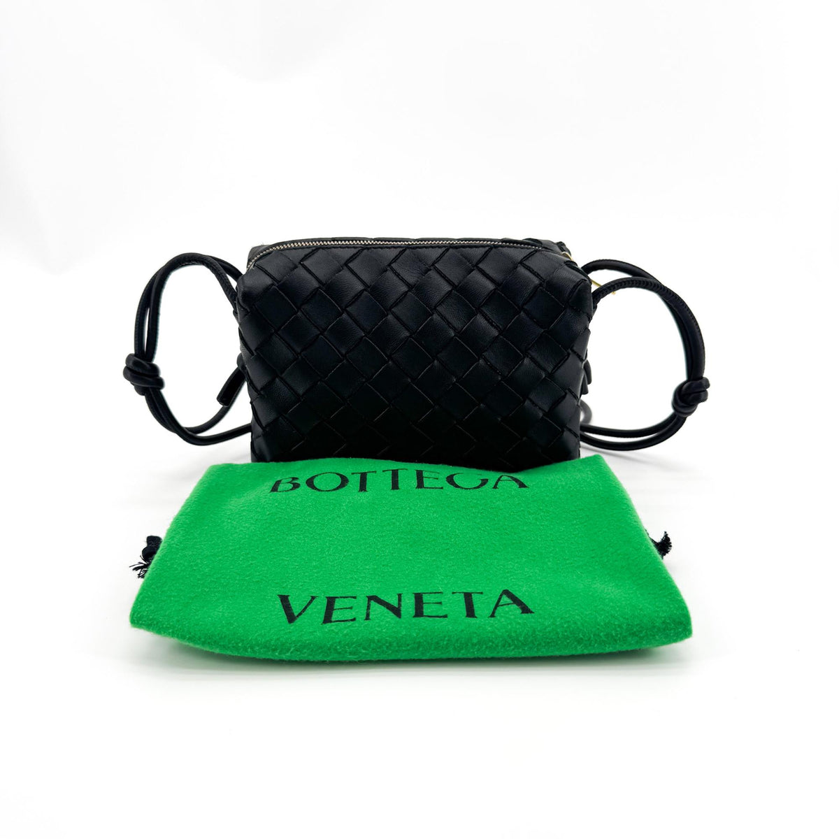 Bottega Veneta Intrecciato Mini Loop Crossbody Bag Black