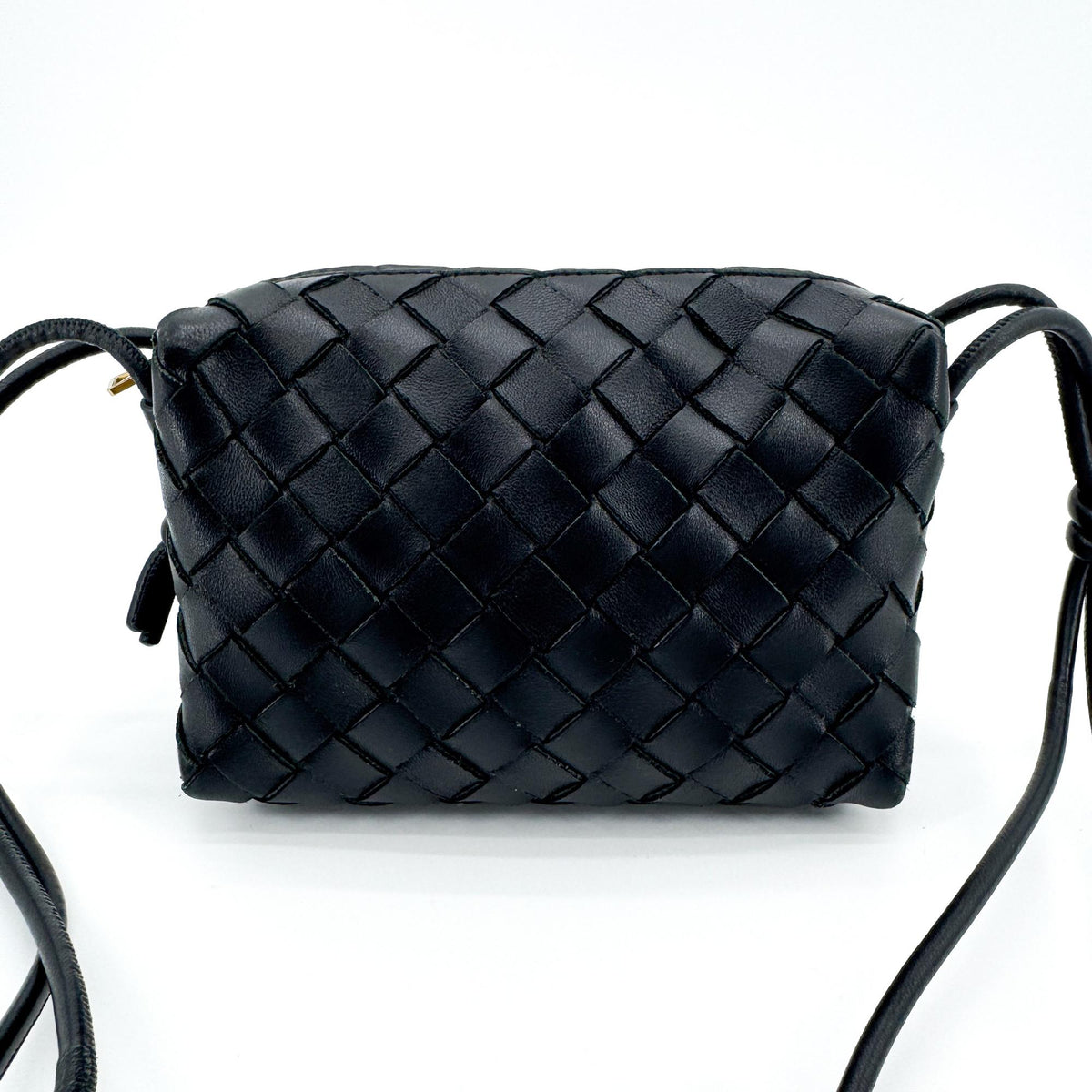 Bottega Veneta Intrecciato Mini Loop Crossbody Bag Black
