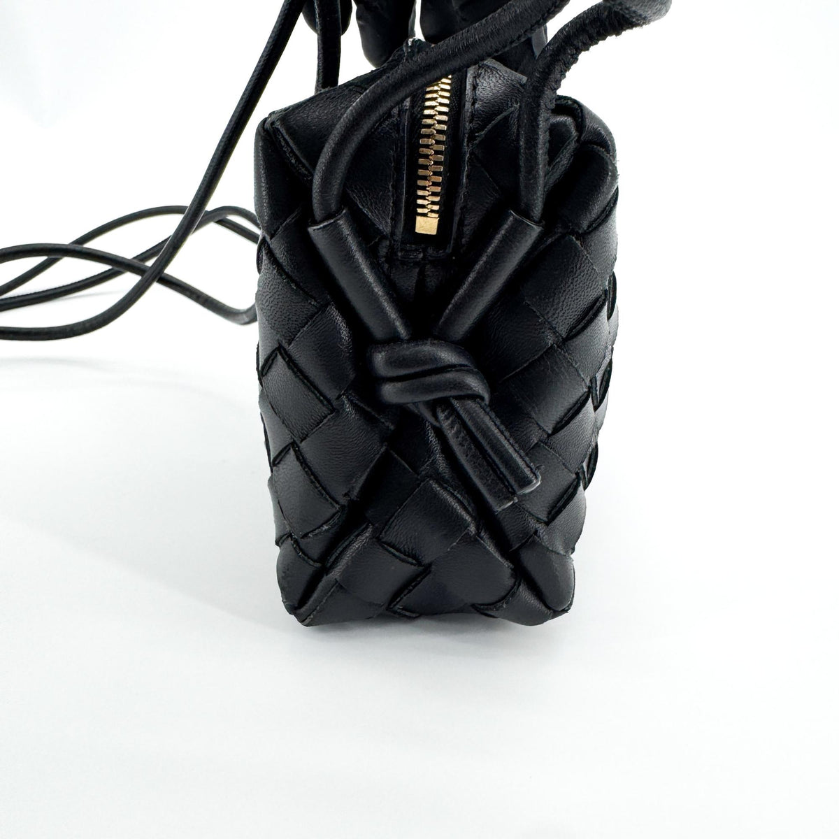 Bottega Veneta Intrecciato Mini Loop Crossbody Bag Black