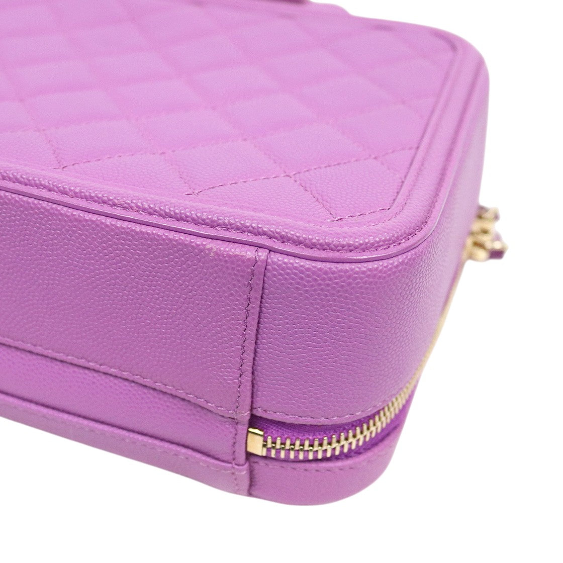 Chanel Purple Caviar Cosmetics Top-Handle Crossbody Bag
