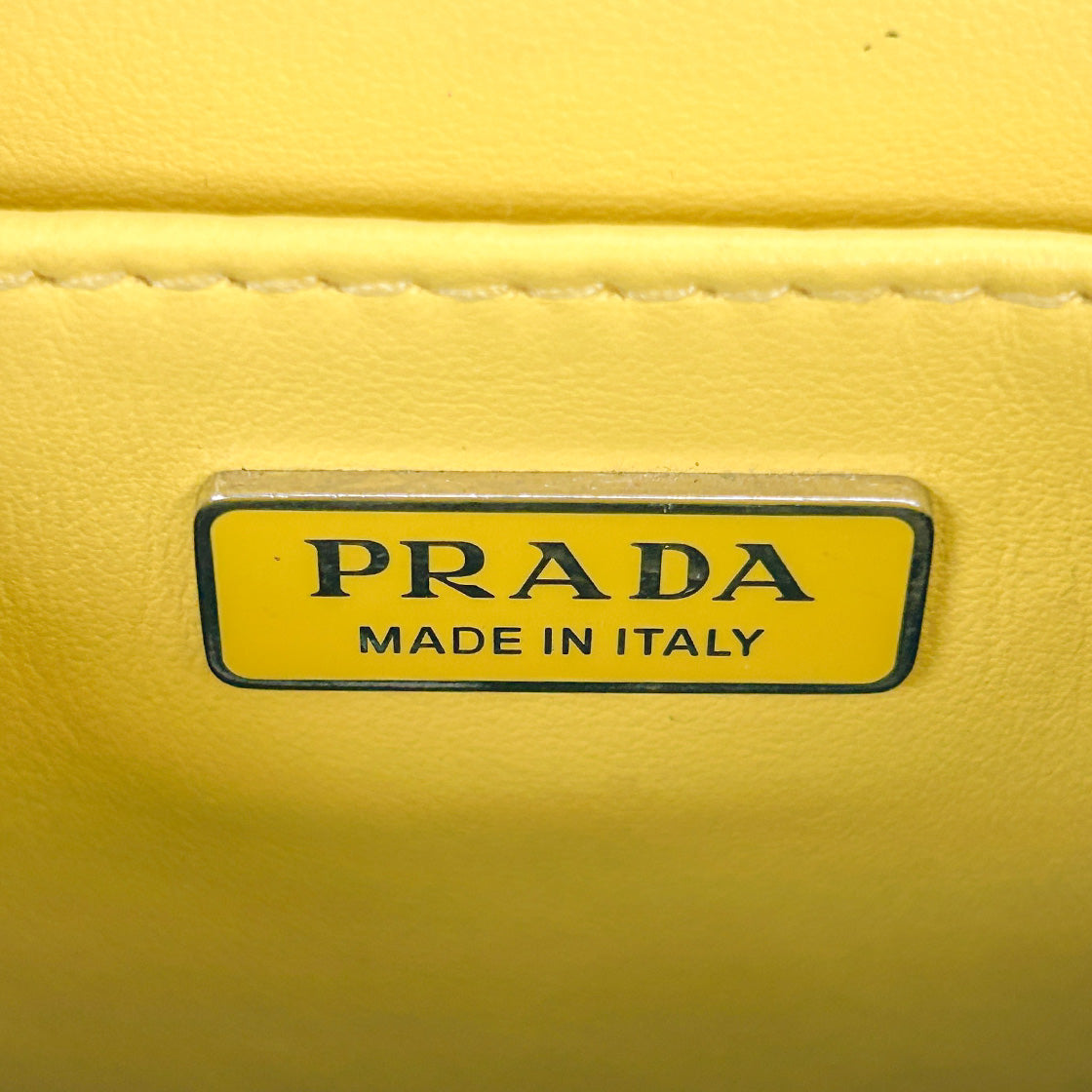 Prada Yellow Brushed Tote Bag