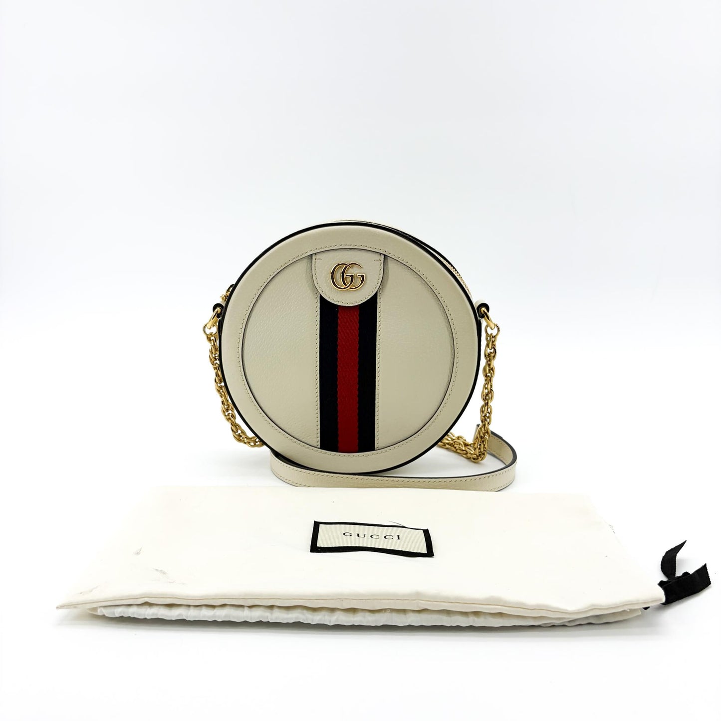 Gucci Ophidia Round Mini Shoulder Bag White