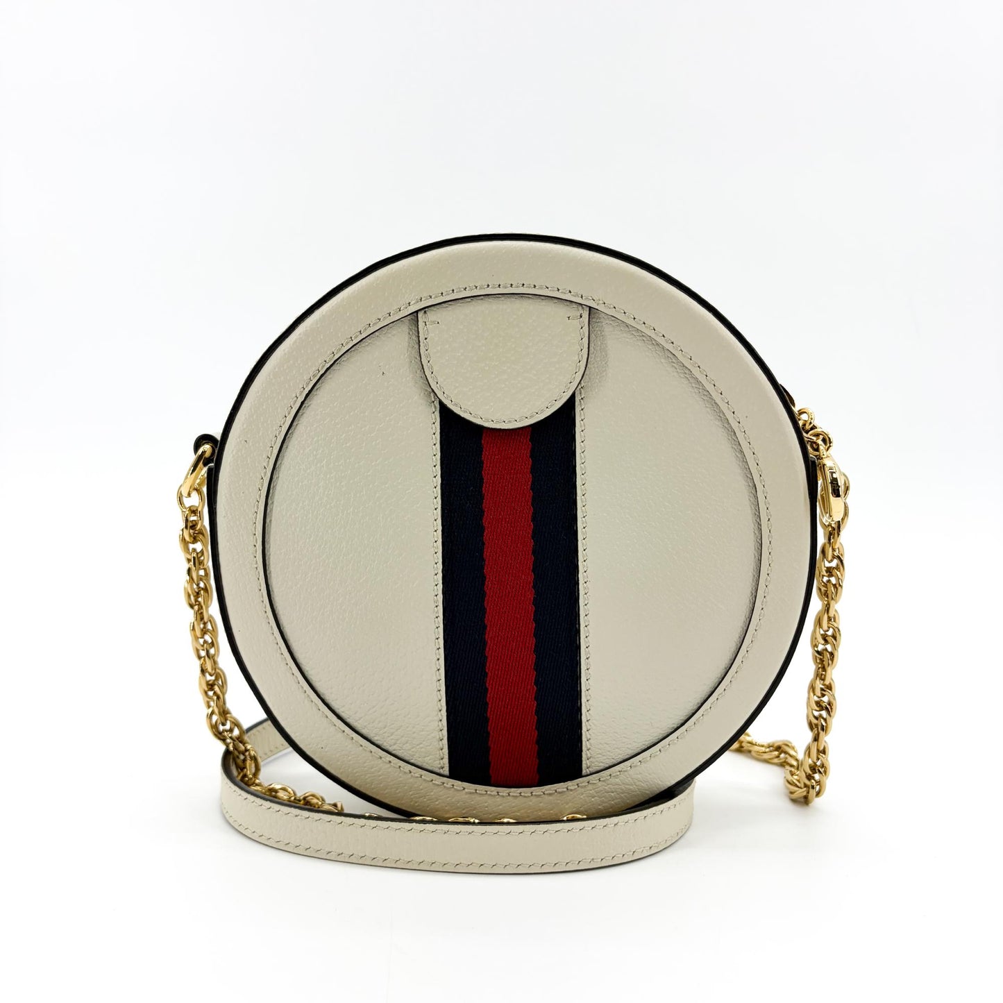 Gucci Ophidia Round Mini Shoulder Bag White