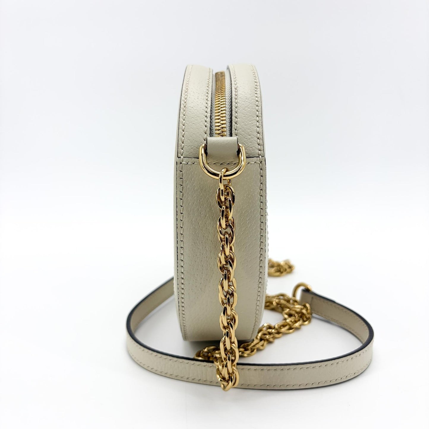 Gucci Ophidia Round Mini Shoulder Bag White