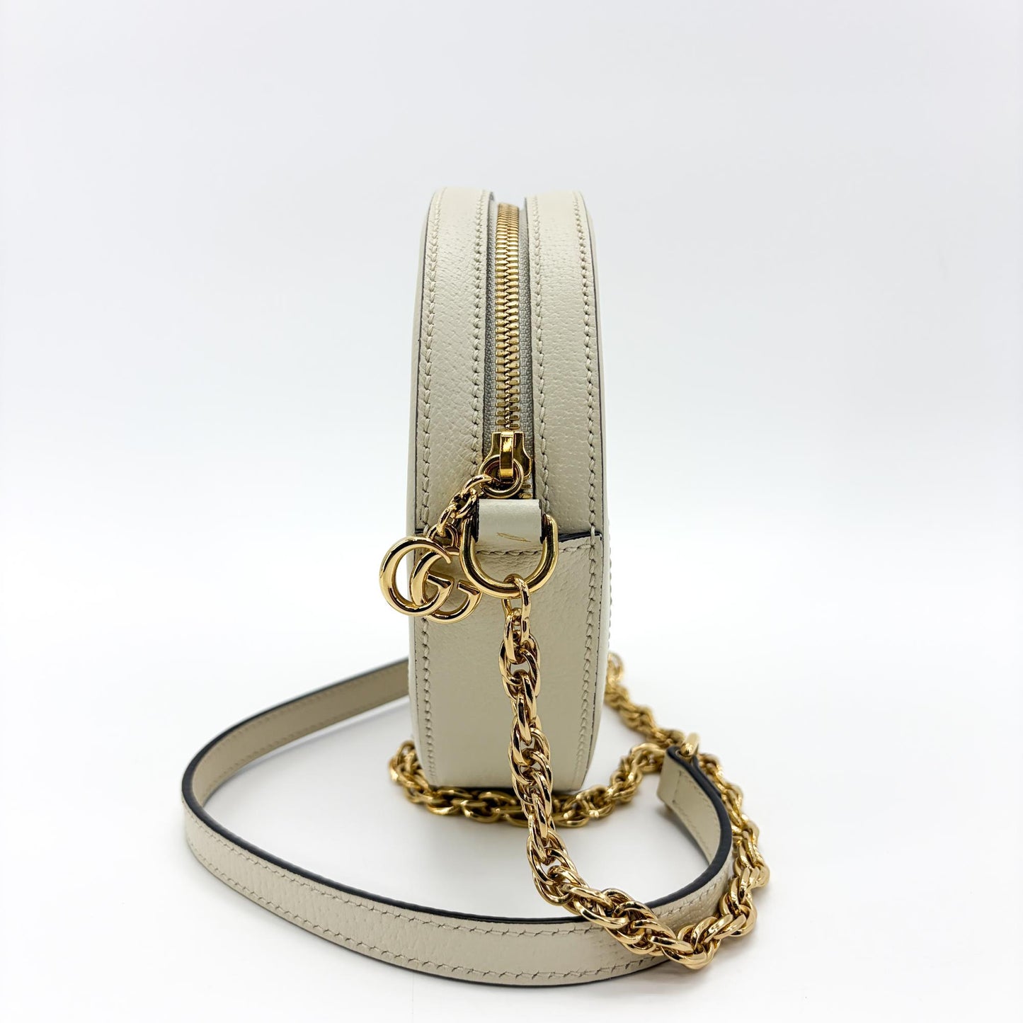 Gucci Ophidia Round Mini Shoulder Bag White