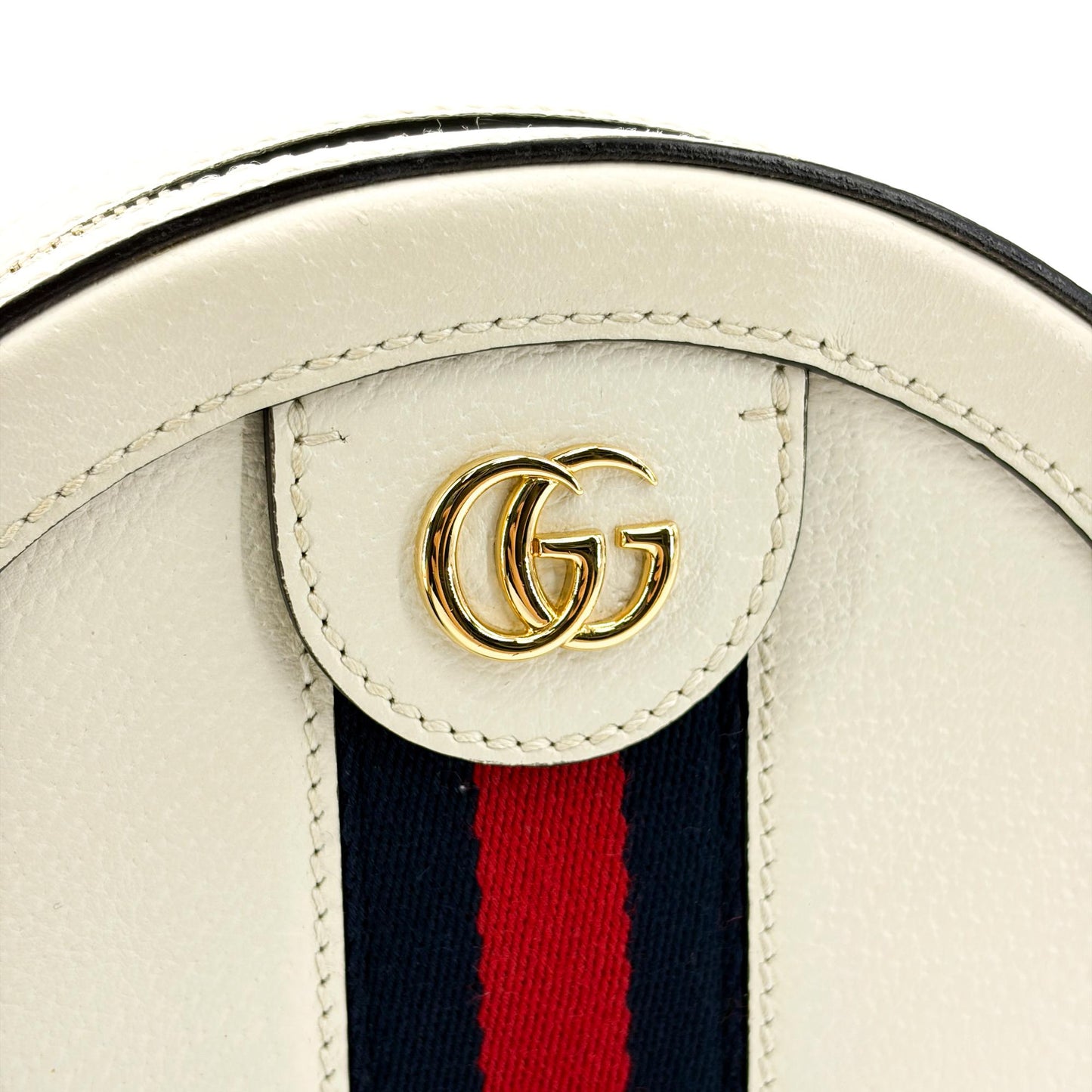Gucci Ophidia Round Mini Shoulder Bag White