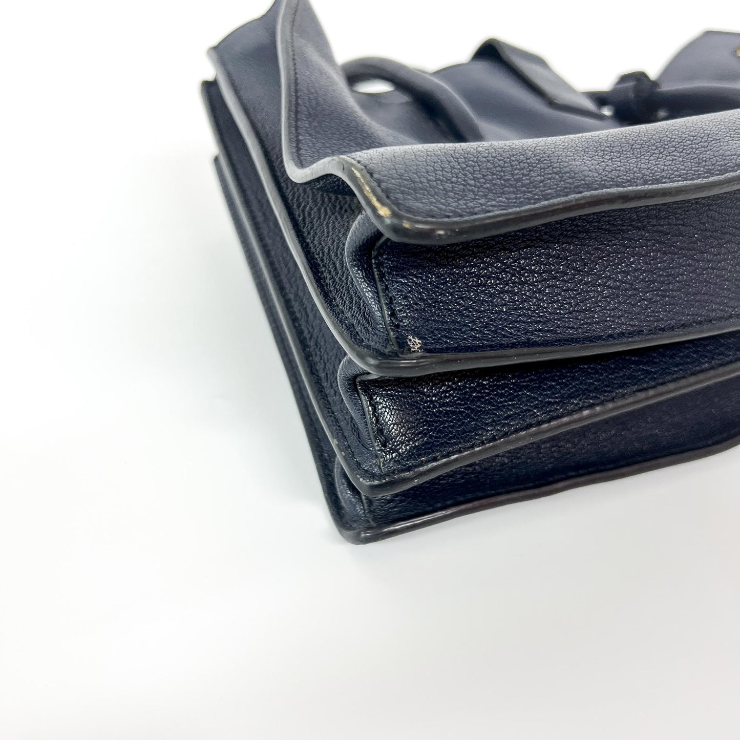 Miu Miu Madras Leather Top Handle Bag Navy
